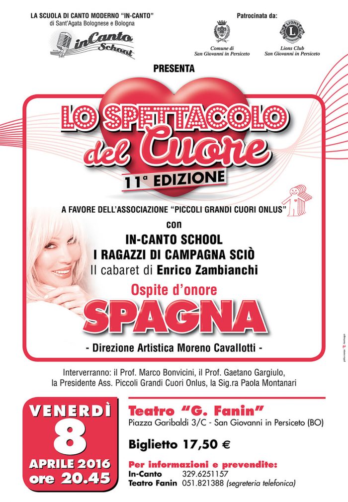 Scuola di canto Bologna - Incanto School: Spettacolo Piccoli grandi cuori onlus, ospite Ivana Spagna
